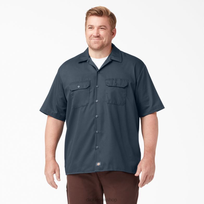 Short Sleeve Work Shirt Men Dickies Airforce Blue (AF) 88T84485 Work Apparel