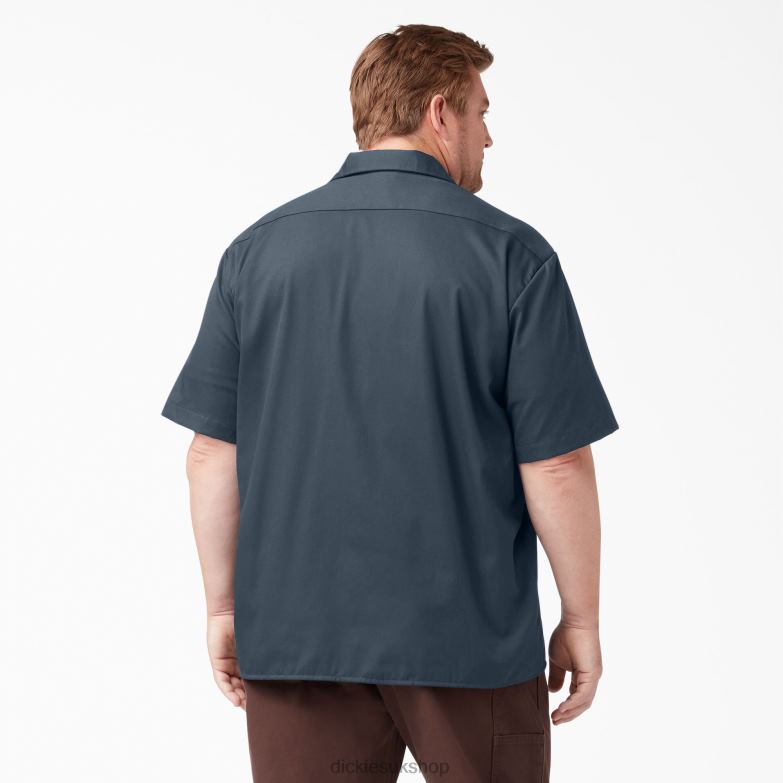 Short Sleeve Work Shirt Men Dickies Airforce Blue (AF) 88T84485 Work Apparel