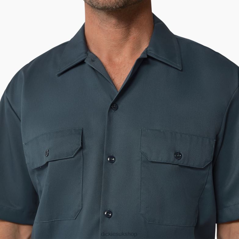 Short Sleeve Work Shirt Men Dickies Airforce Blue (AF) 88T84485 Work Apparel