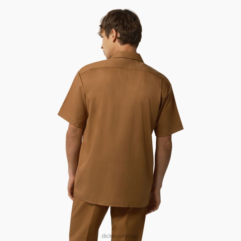 Short Sleeve Work Shirt Men Dickies Brown Duck (WSD) 88T84503 Work Apparel