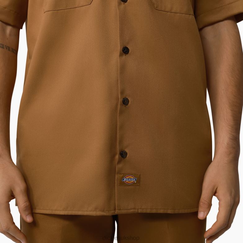 Short Sleeve Work Shirt Men Dickies Brown Duck (WSD) 88T84503 Work Apparel