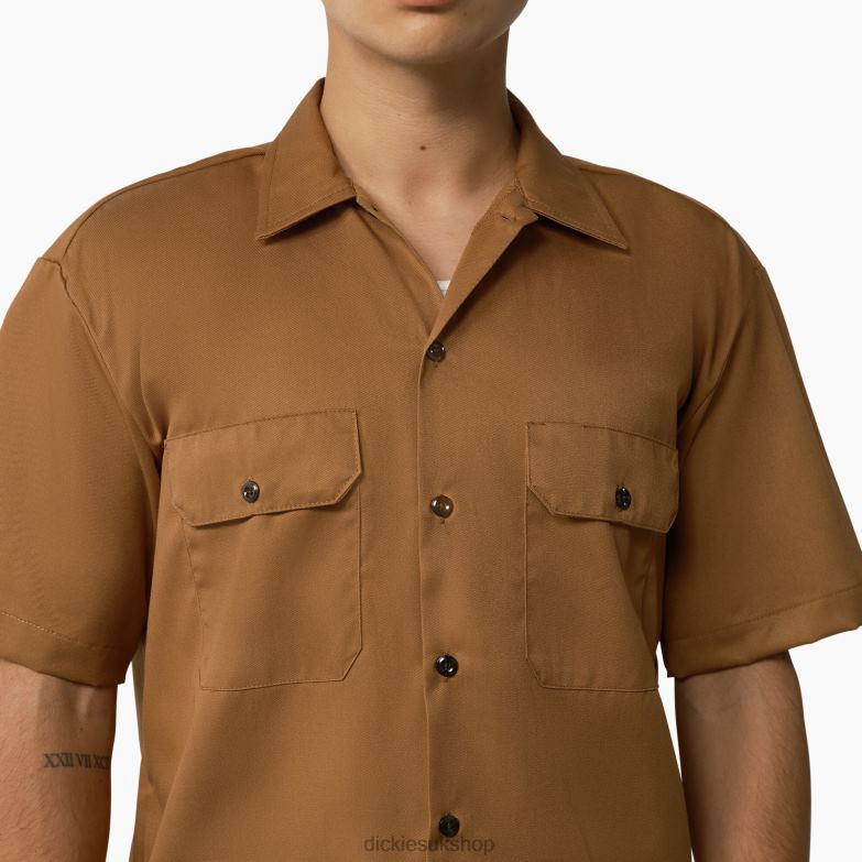 Short Sleeve Work Shirt Men Dickies Brown Duck (WSD) 88T84503 Work Apparel