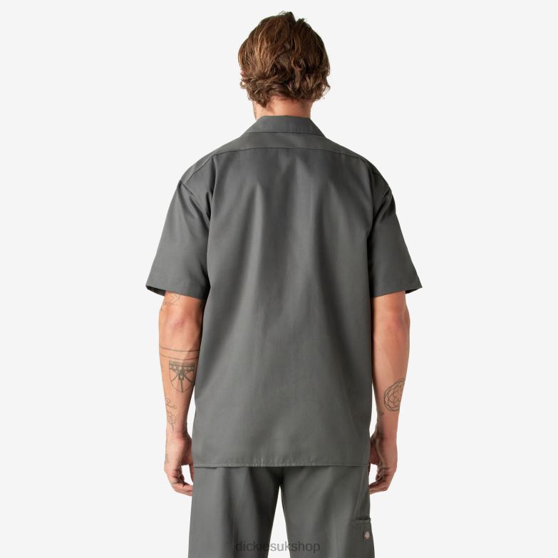 Short Sleeve Work Shirt Men Dickies Charcoal Gray (CH) 88T84487 Work Apparel