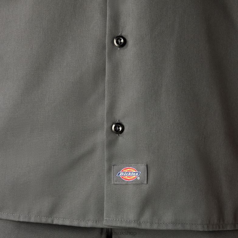 Short Sleeve Work Shirt Men Dickies Charcoal Gray (CH) 88T84487 Work Apparel