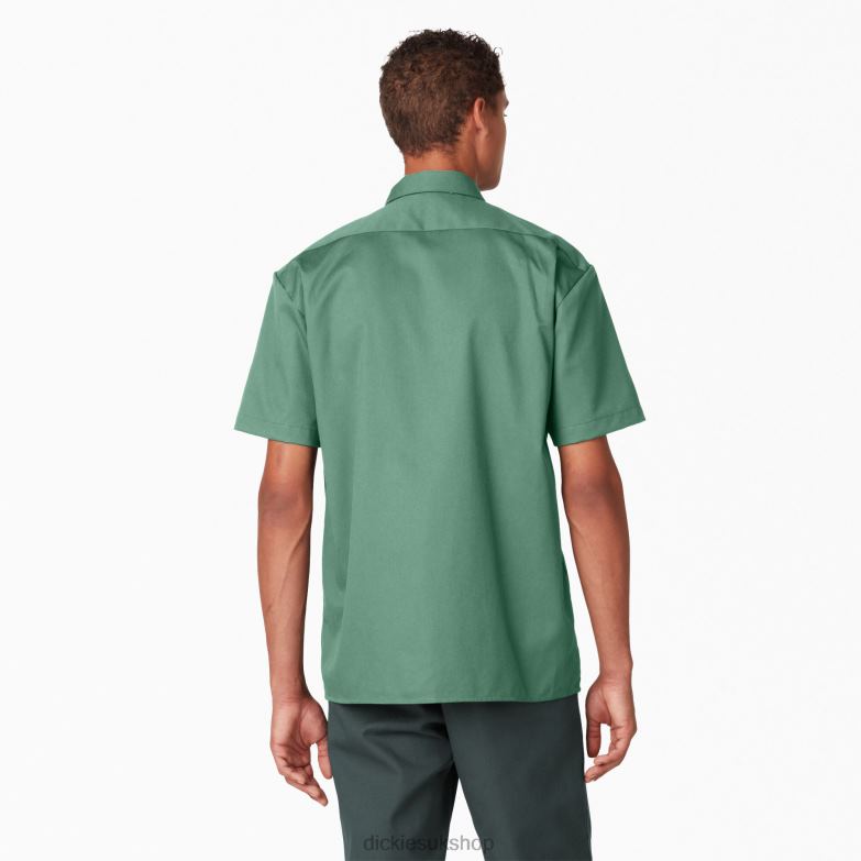 Short Sleeve Work Shirt Men Dickies Dark Ivy (D2I) 88T84491 Work Apparel