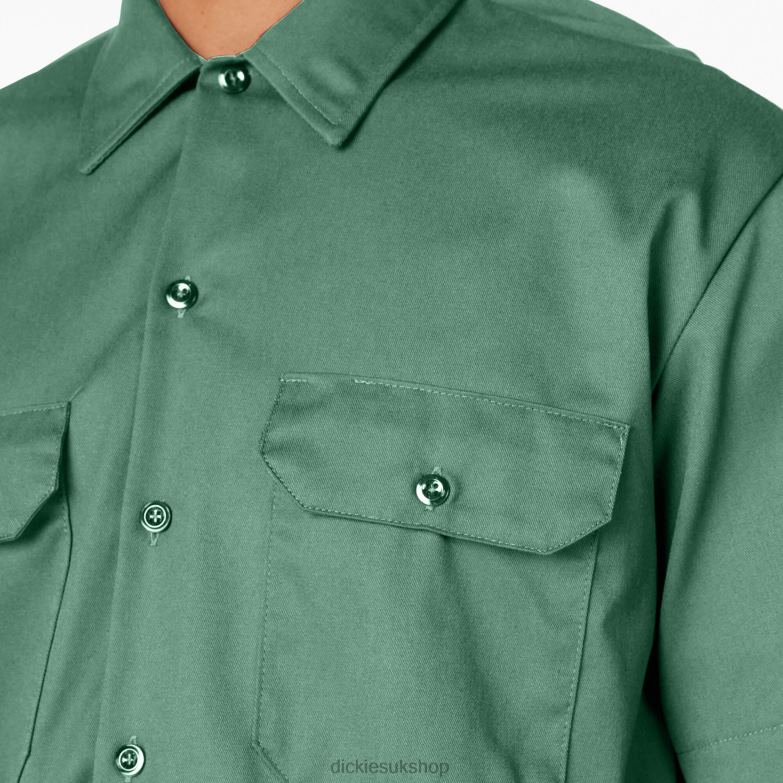 Short Sleeve Work Shirt Men Dickies Dark Ivy (D2I) 88T84491 Work Apparel