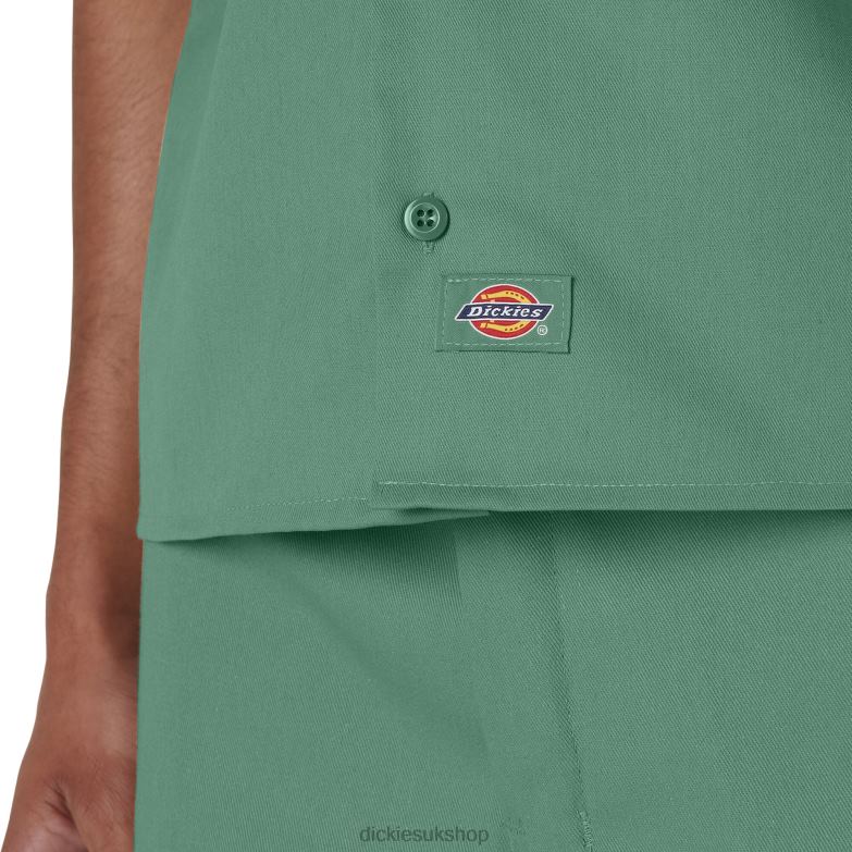 Short Sleeve Work Shirt Men Dickies Dark Ivy (D2I) 88T84491 Work Apparel