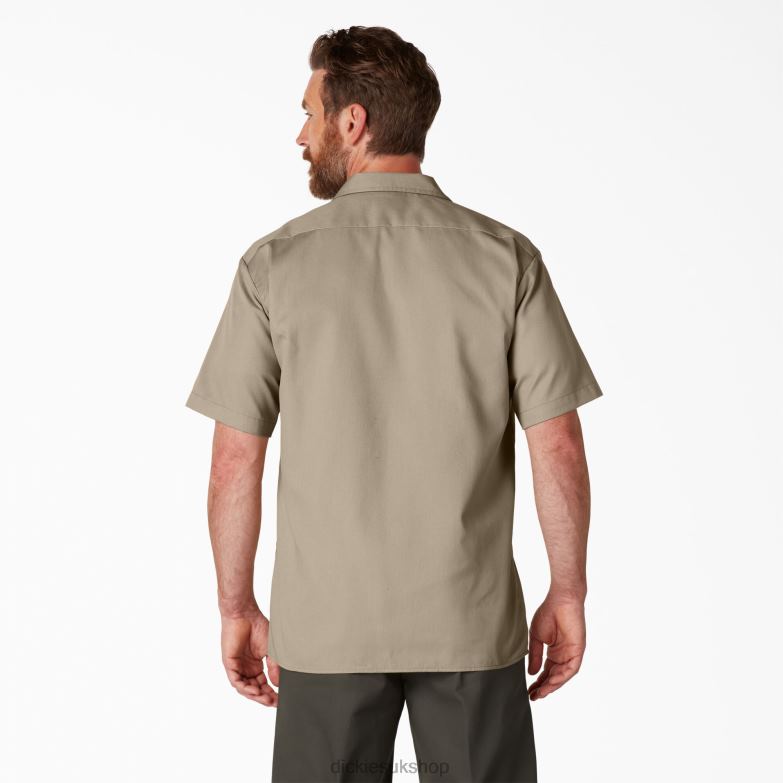 Short Sleeve Work Shirt Men Dickies Desert Sand (DS) 88T84490 Work Apparel