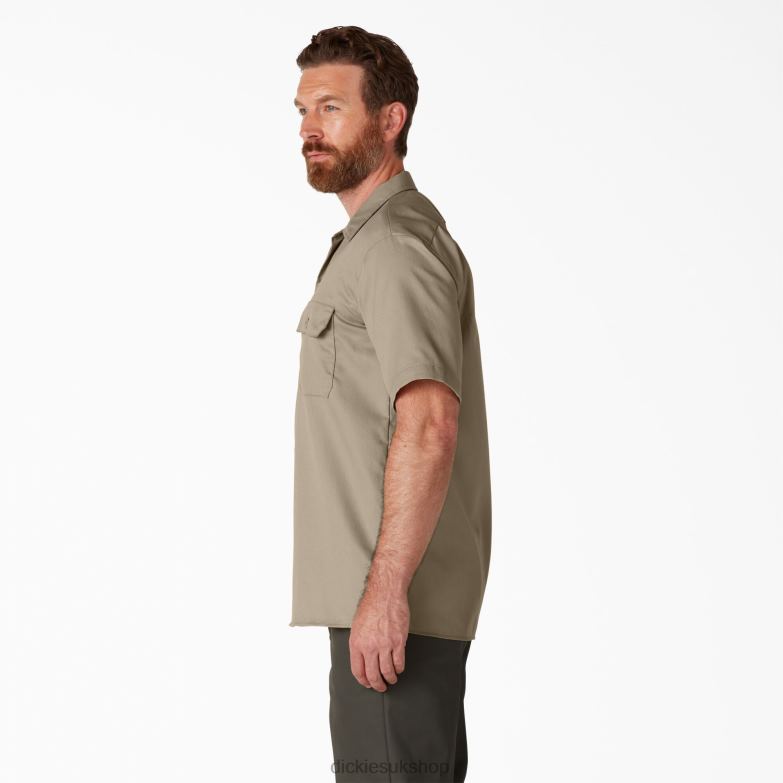 Short Sleeve Work Shirt Men Dickies Desert Sand (DS) 88T84490 Work Apparel