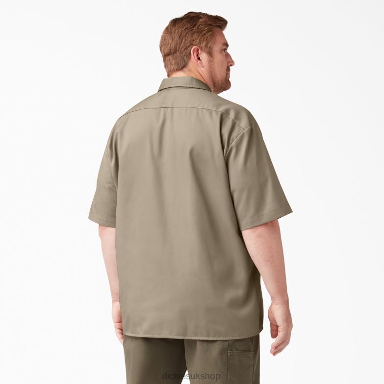 Short Sleeve Work Shirt Men Dickies Desert Sand (DS) 88T84490 Work Apparel