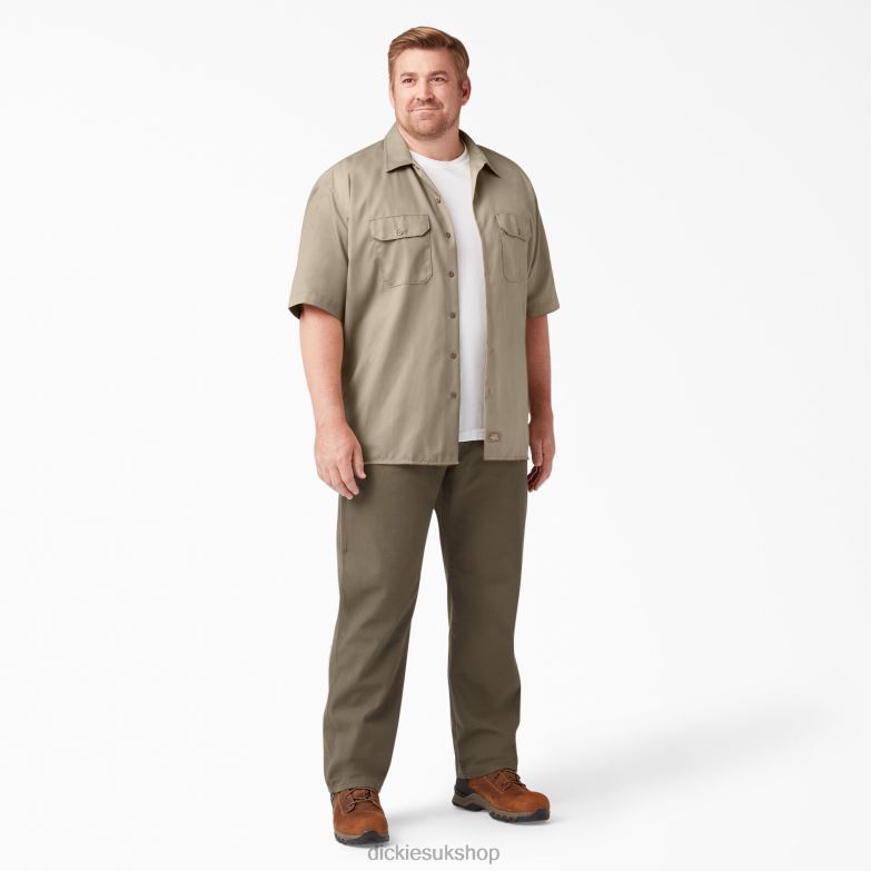 Short Sleeve Work Shirt Men Dickies Desert Sand (DS) 88T84490 Work Apparel