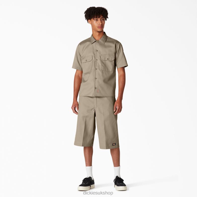 Short Sleeve Work Shirt Men Dickies Desert Sand (DS) 88T84490 Work Apparel