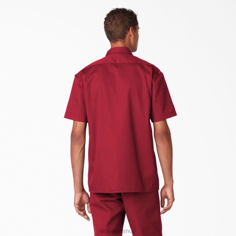 Short Sleeve Work Shirt Men Dickies English Red (ER) 88T84492 Work Apparel
