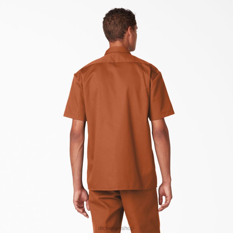 Short Sleeve Work Shirt Men Dickies Gingerbread Brown (IE) 88T84494 Work Apparel