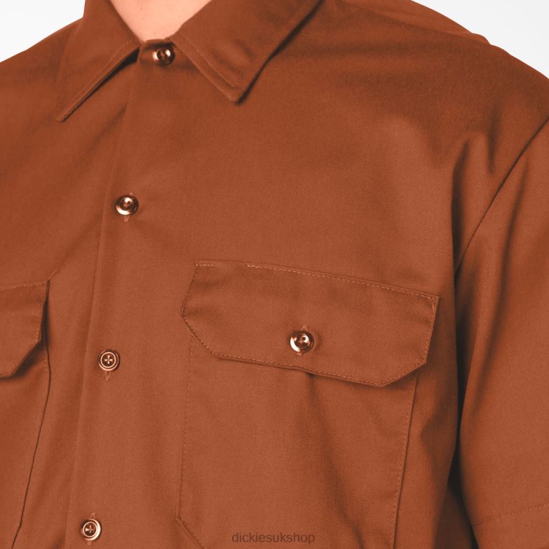Short Sleeve Work Shirt Men Dickies Gingerbread Brown (IE) 88T84494 Work Apparel