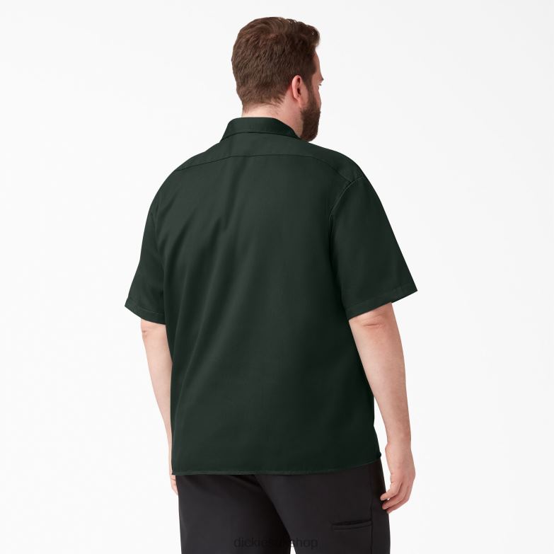 Short Sleeve Work Shirt Men Dickies Hunter Green (GH) 88T84493 Work Apparel