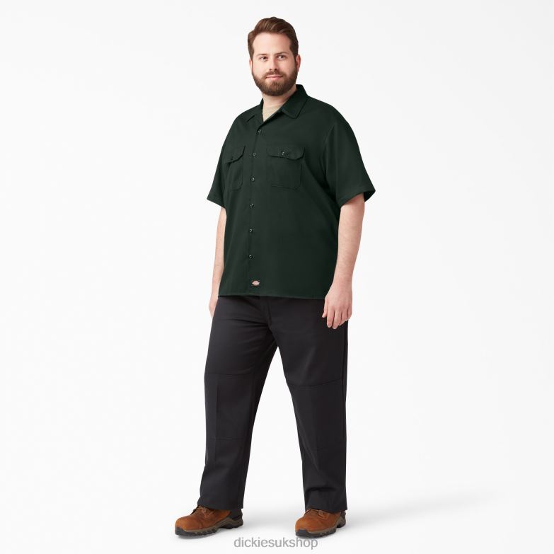 Short Sleeve Work Shirt Men Dickies Hunter Green (GH) 88T84493 Work Apparel