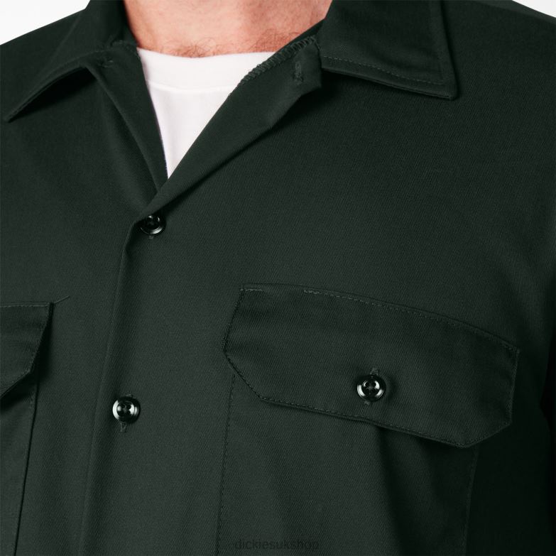 Short Sleeve Work Shirt Men Dickies Hunter Green (GH) 88T84493 Work Apparel