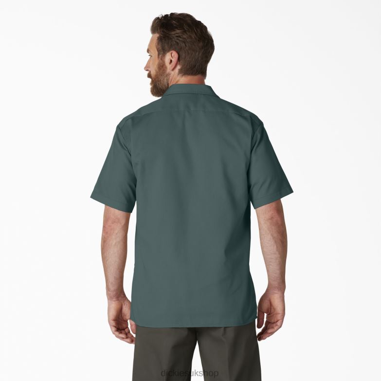 Short Sleeve Work Shirt Men Dickies Lincoln Green (LN) 88T84496 Work Apparel