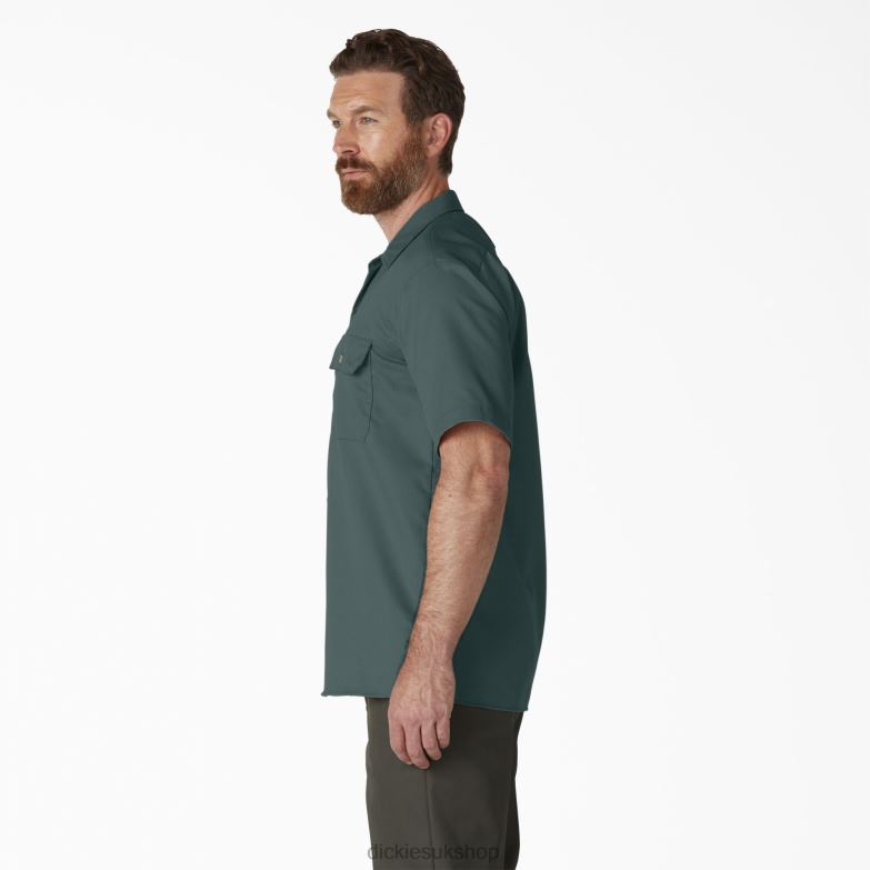 Short Sleeve Work Shirt Men Dickies Lincoln Green (LN) 88T84496 Work Apparel