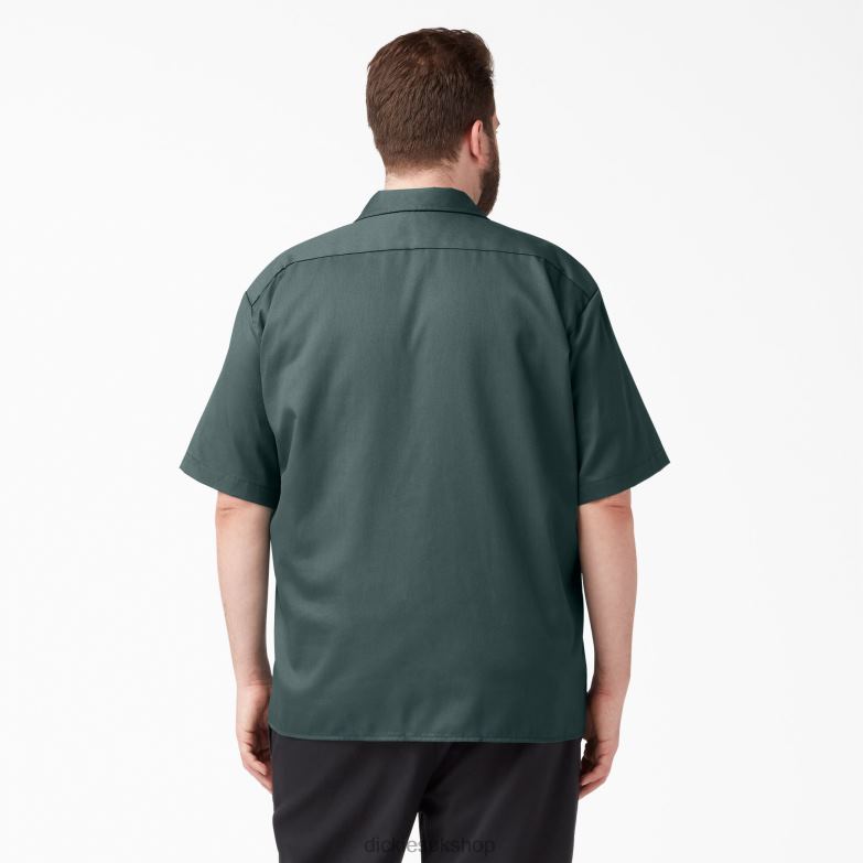 Short Sleeve Work Shirt Men Dickies Lincoln Green (LN) 88T84496 Work Apparel