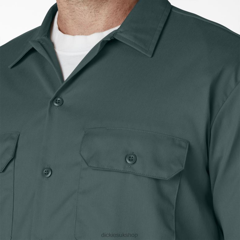 Short Sleeve Work Shirt Men Dickies Lincoln Green (LN) 88T84496 Work Apparel