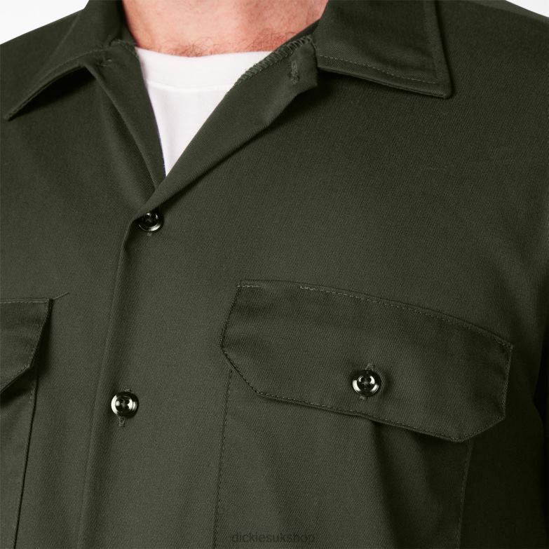 Short Sleeve Work Shirt Men Dickies Olive Green (OG) 88T84498 Work Apparel