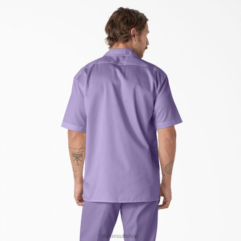 Short Sleeve Work Shirt Men Dickies Purple Rose (UR2) 88T84501 Work Apparel