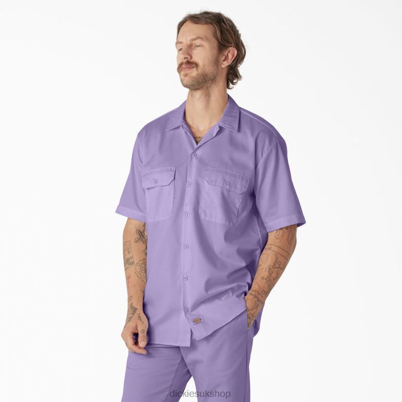 Short Sleeve Work Shirt Men Dickies Purple Rose (UR2) 88T84501 Work Apparel
