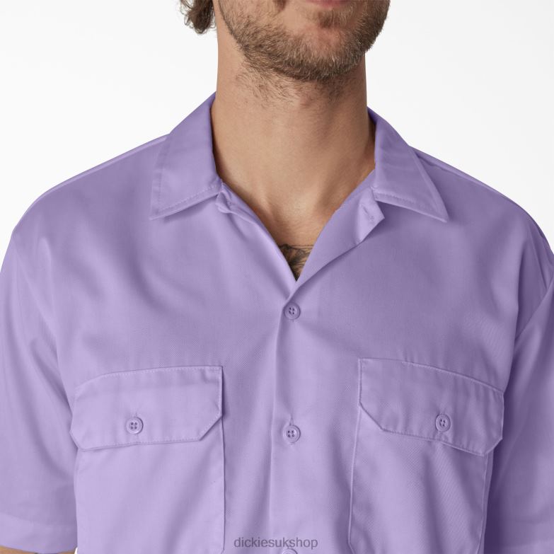 Short Sleeve Work Shirt Men Dickies Purple Rose (UR2) 88T84501 Work Apparel