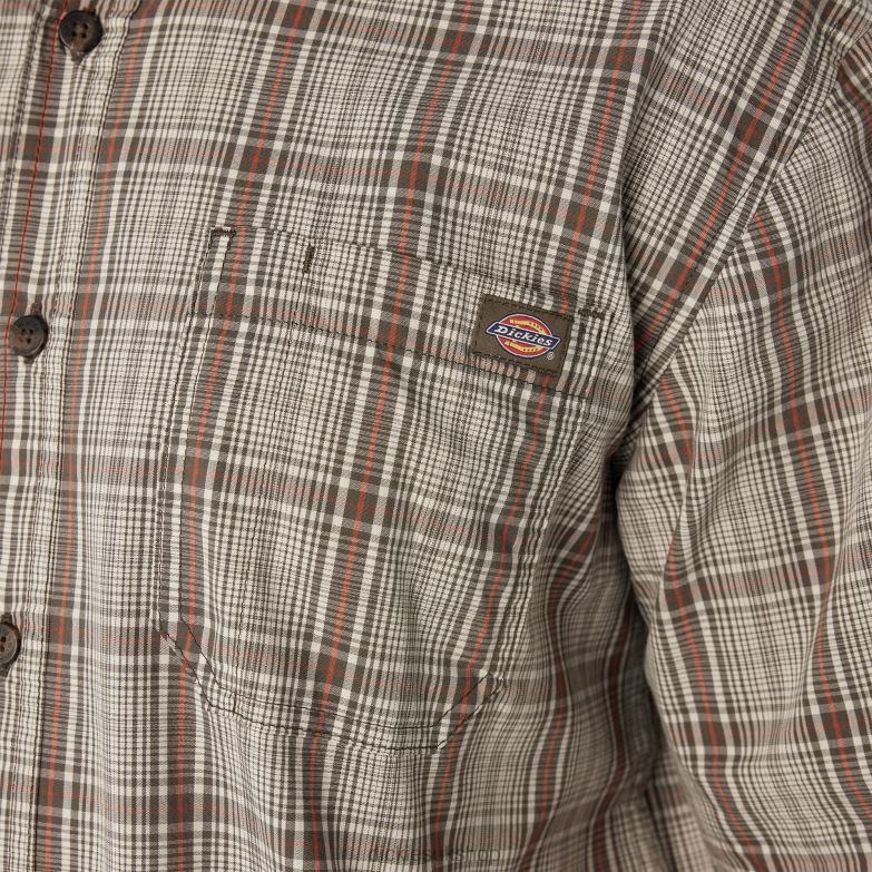 Short Sleeve Woven Shirt Men Dickies Moss Backland Prairie Plaid (C1G) 88T84626 Work Apparel