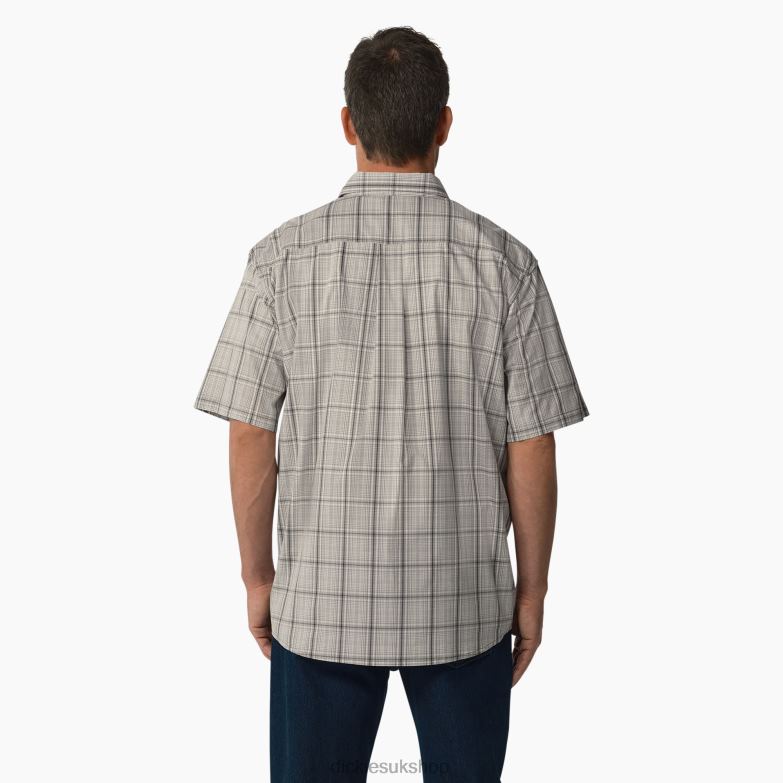 Short Sleeve Woven Shirt Men Dickies Smoke Backland Prairie Plaid (A1A) 88T84623 Work Apparel