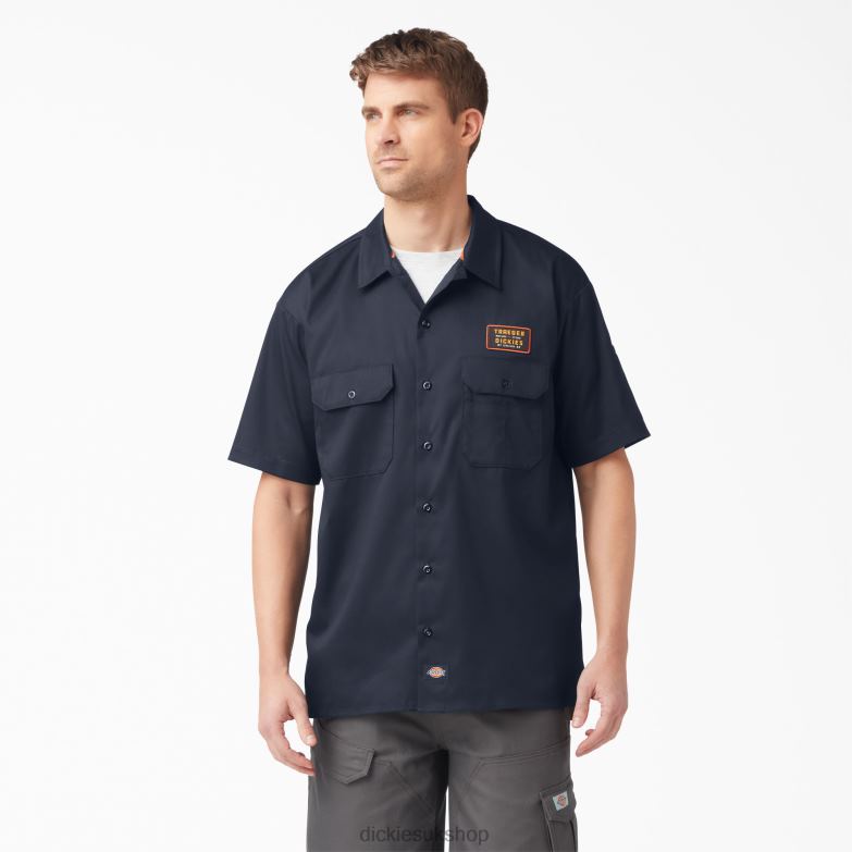 Traeger Ultimate Grilling Shirt Men Dickies Dark Navy (DN) 88T84793 Work Apparel