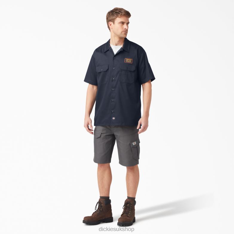 Traeger Ultimate Grilling Shirt Men Dickies Dark Navy (DN) 88T84793 Work Apparel