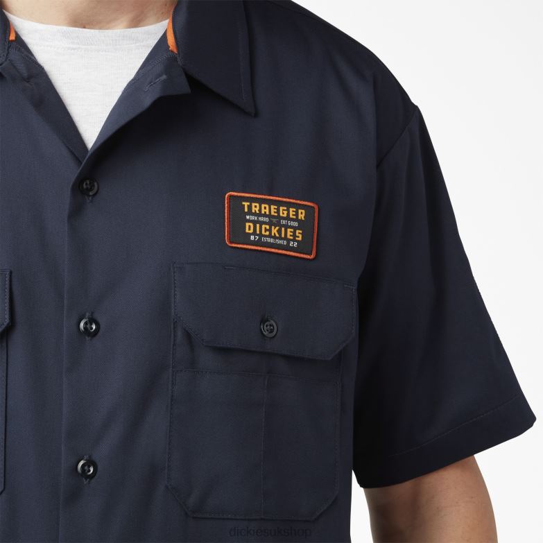 Traeger Ultimate Grilling Shirt Men Dickies Dark Navy (DN) 88T84793 Work Apparel