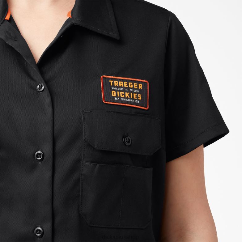 Traeger Ultimate Grilling Shirt Women Dickies Black (BK) 88T842156 Work Apparel