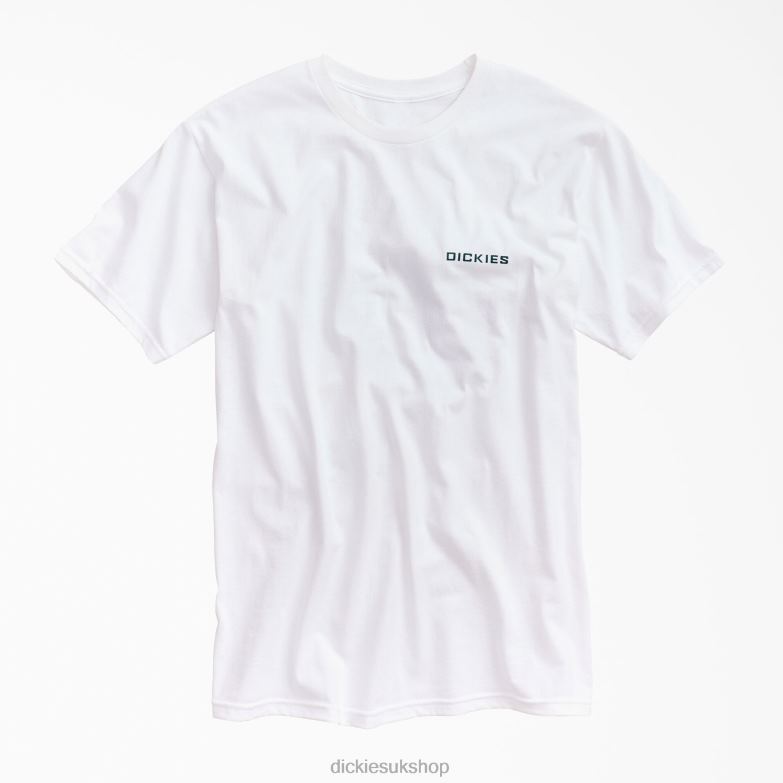 Quality Workwear Graphic T-Shirt Men Dickies White (WH) 88T84796 Work Apparel