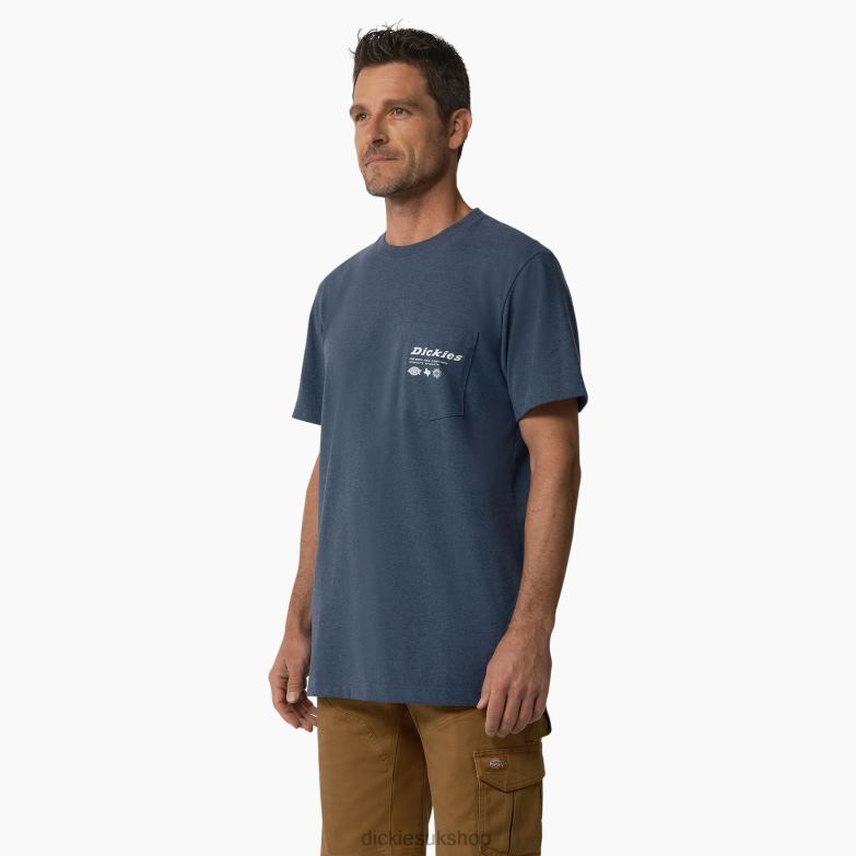United By Work Graphic T-Shirt Men Dickies Denim Blue (D25) 88T84881 Work Apparel