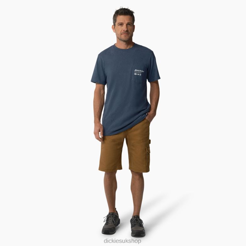 United By Work Graphic T-Shirt Men Dickies Denim Blue (D25) 88T84881 Work Apparel