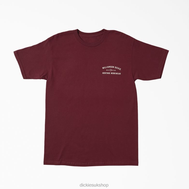 W.D. Heritage Workwear Graphic T-Shirt Men Dickies Burgundy (BY) 88T84831 Work Apparel