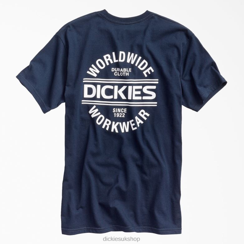 Worldwide Workwear Graphic T-Shirt Men Dickies Dark Navy (DN) 88T84925 Work Apparel