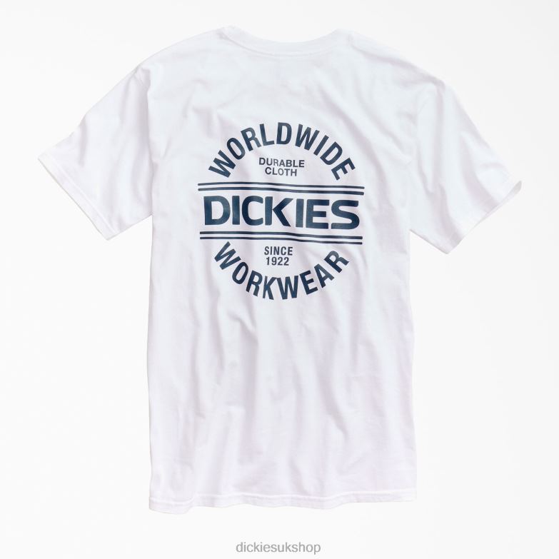 Worldwide Workwear Graphic T-Shirt Men Dickies White (WH) 88T84927 Work Apparel